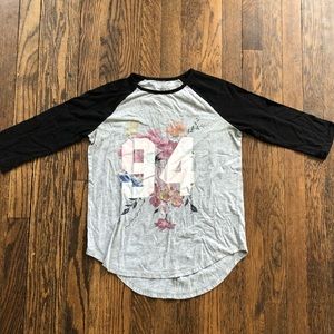 Girls 3/4 baseball style tee